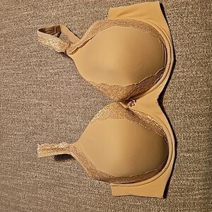 Soma Embraceable Full Coverage lace trim nude tan bra underwire Sz 40 DD WL337